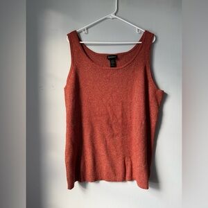 Lane Bryant Tank Top Ribbed Rust Orange Sparkly Holiday Tank Top Size 26 28 L